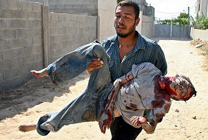 Crian&ccedil;a morta em Gaza